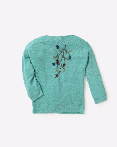 Buy Sea Green Sweaters Cardigans for Girls by Tiny Girl Online