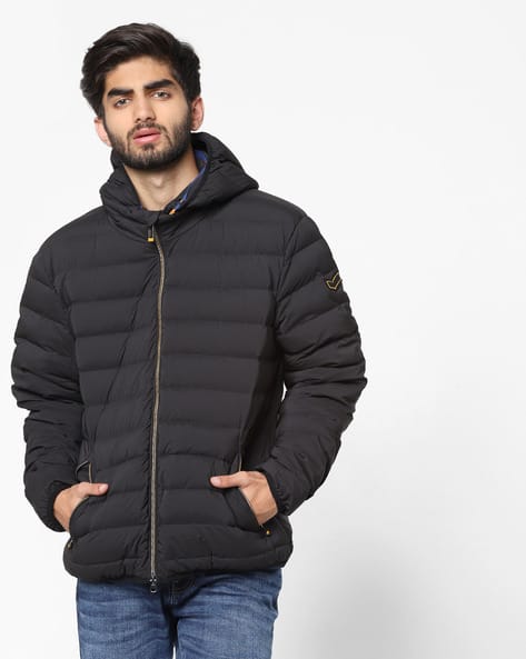 Leonardo Zip-Front Hooded Puffer Jacket