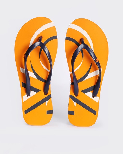 womens orange flip flops