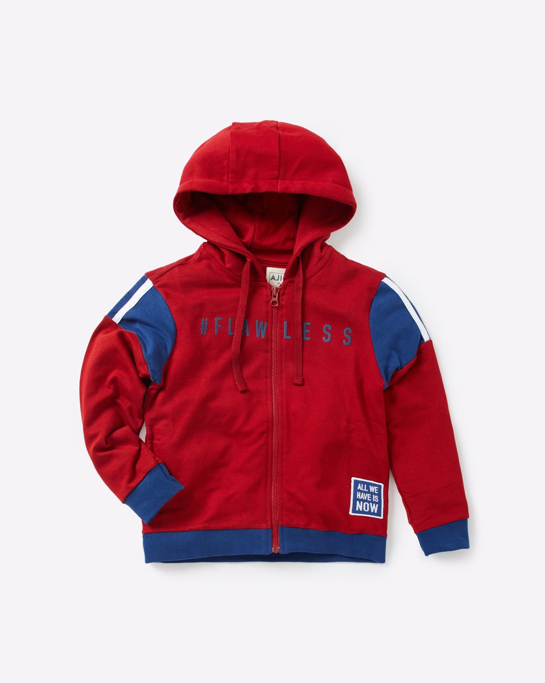 red and blue sweatshirt