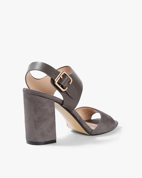 Grey suede block discount heels