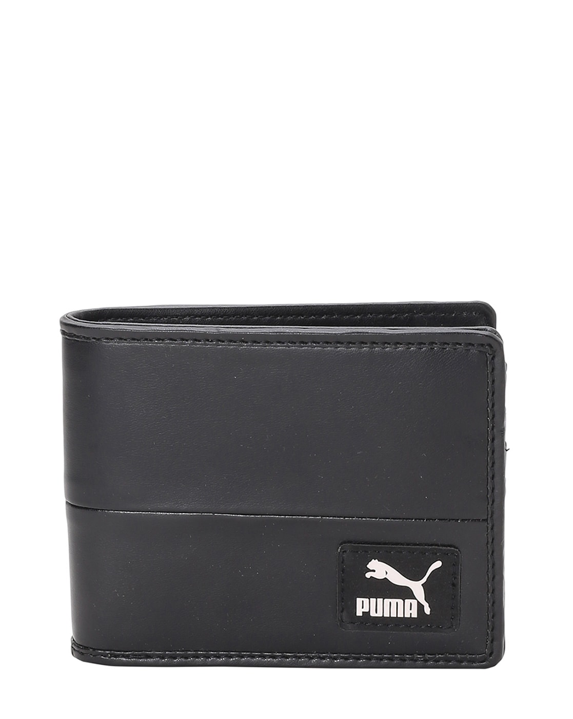 puma men black genuine leather wallet