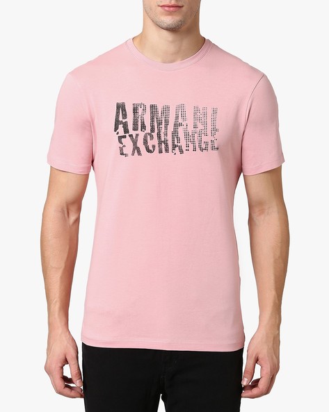 armani exchange pink t shirt