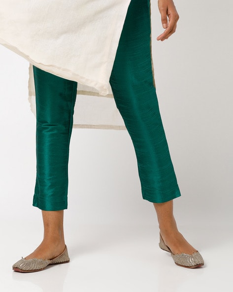 Cigarette trousers - Dark khaki green - Ladies | H&M IN