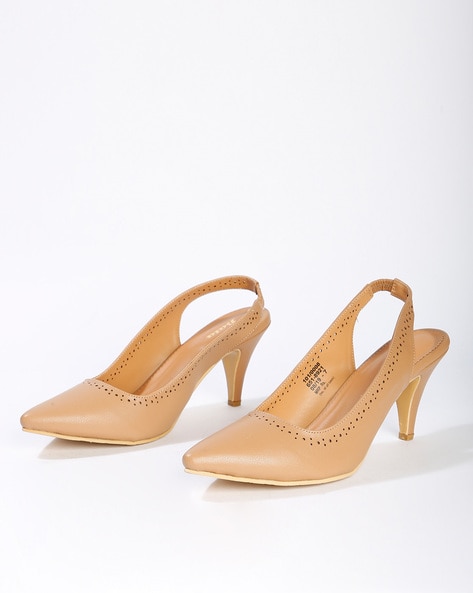 Beige Heeled Shoes for Women by Bata 