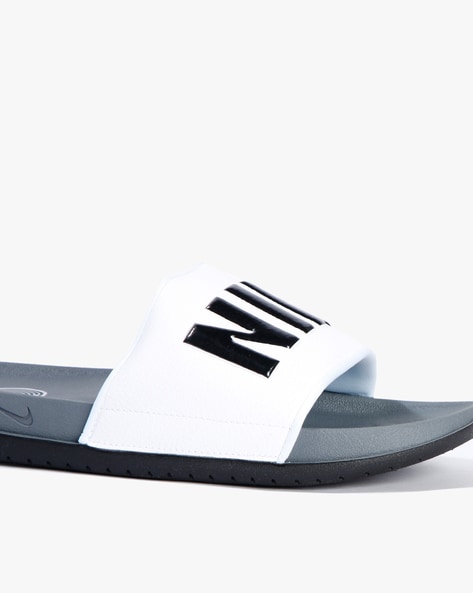 Nike sandals 2025 white and black