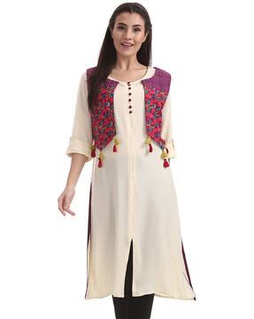 straight kurta with jacket