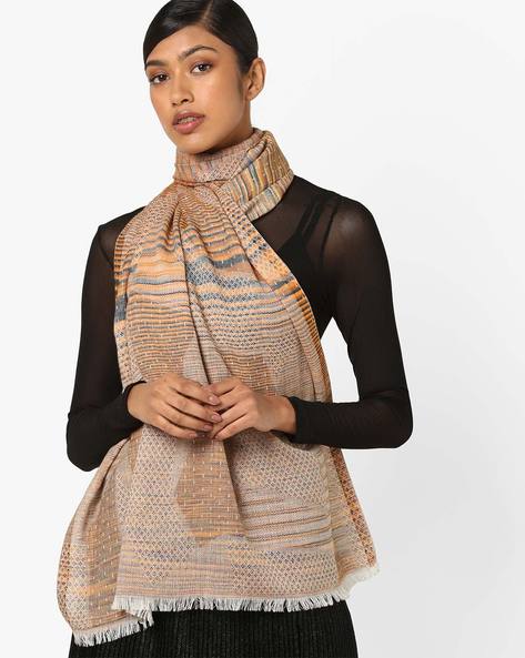 Striped Fashion Stole with Fringe Price in India