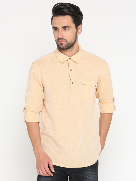 Buy Yellow WITH Striped Shirt | AJIO