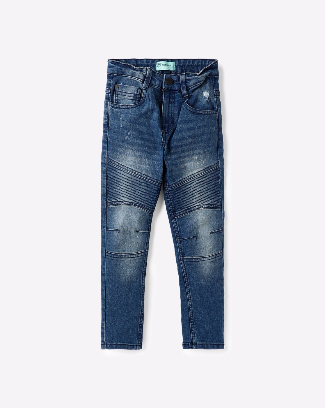 light wash biker jeans