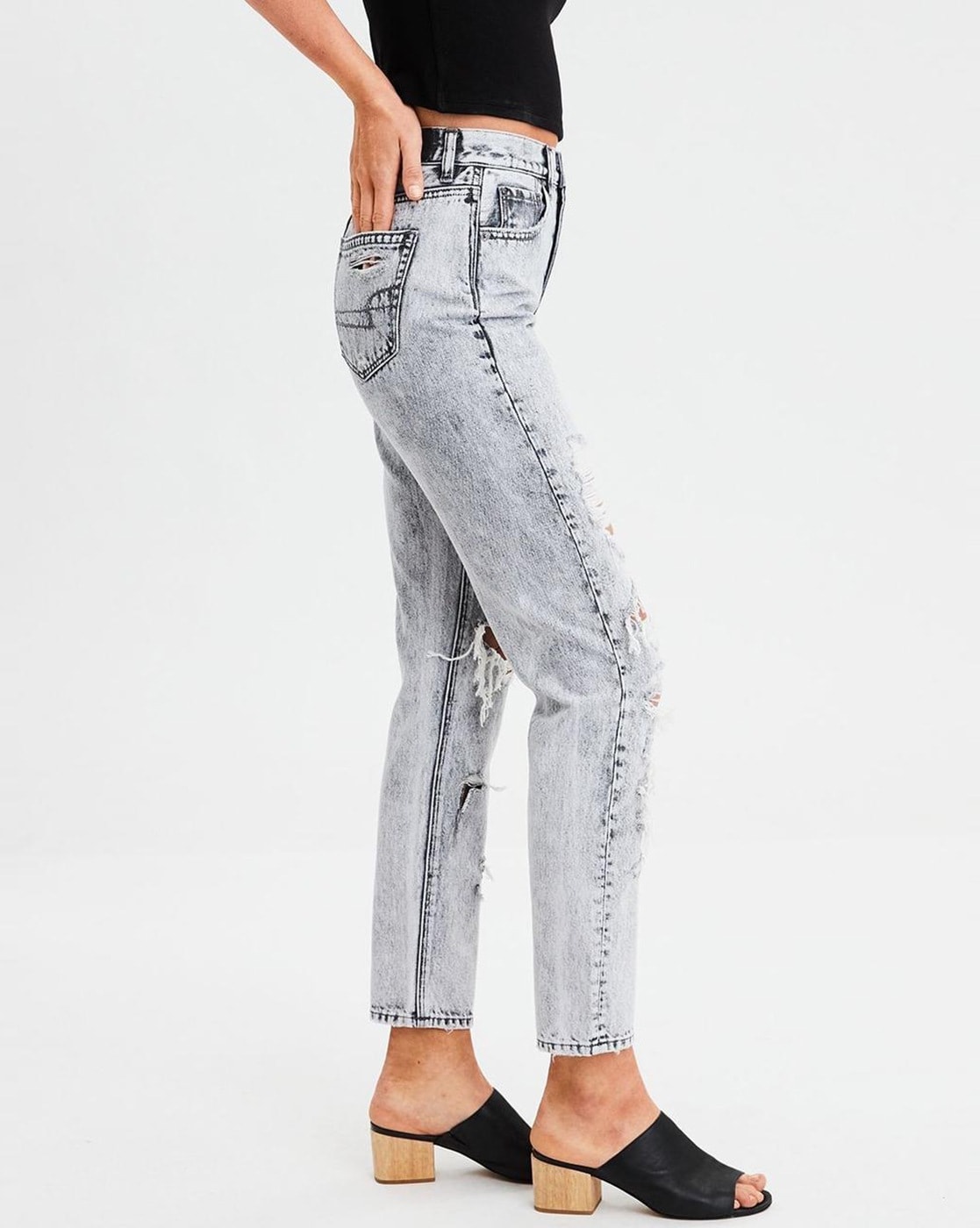 american eagle acid wash mom jeans