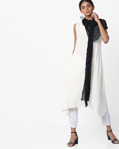 Crushed Dupatta with Beaded Hems Price in India