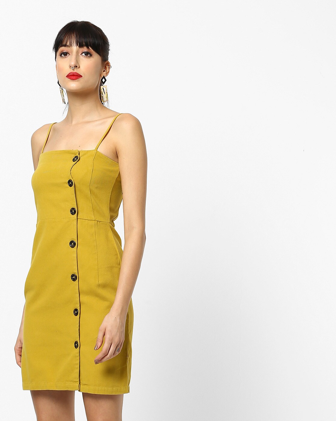 mustard yellow shift dress