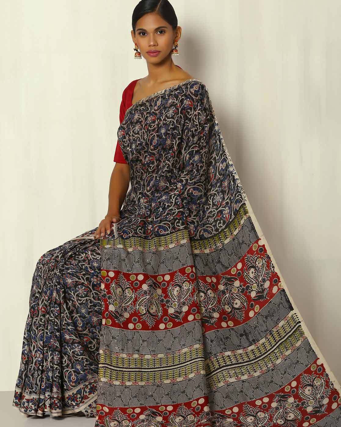 Buy Black Sarees for Women by MARABOUT Online | Ajio.com