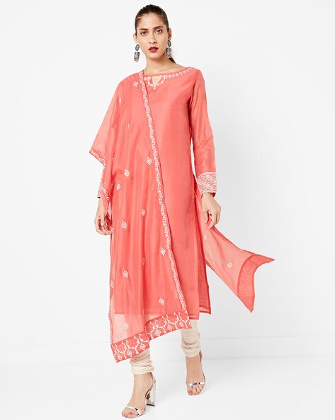 Semi-Sheer Dupatta with Embroidered Motifs Price in India