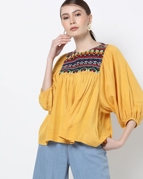 mustard yellow tunic top