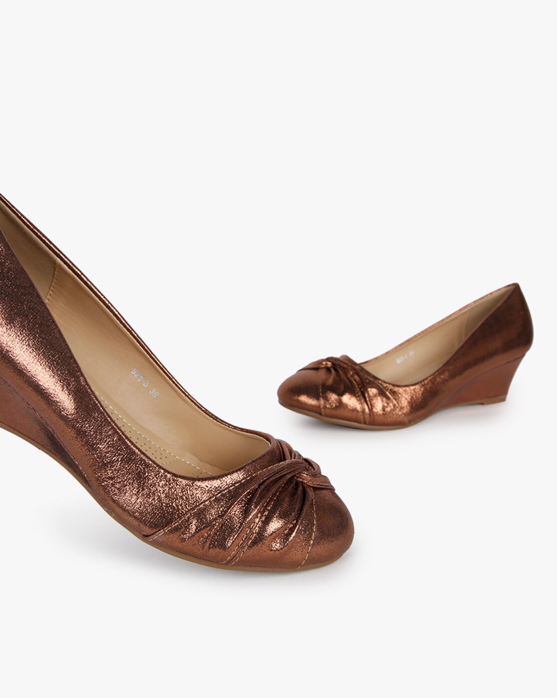 Buy Bronze-Toned Heeled Sandals for 