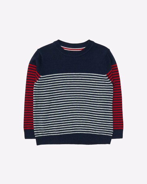 striped crew neck jumper