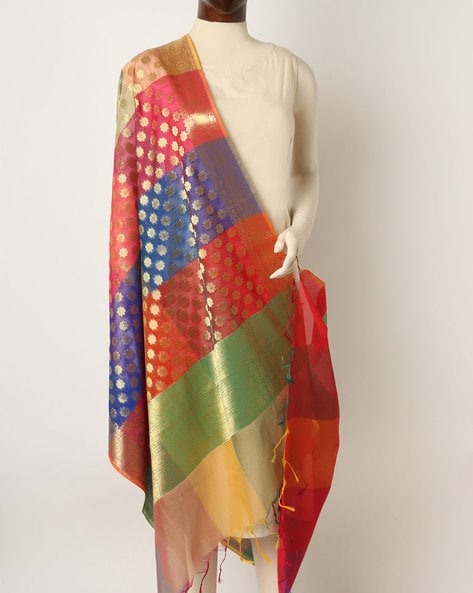Floral Zari-Woven Dupatta with Tassels Price in India