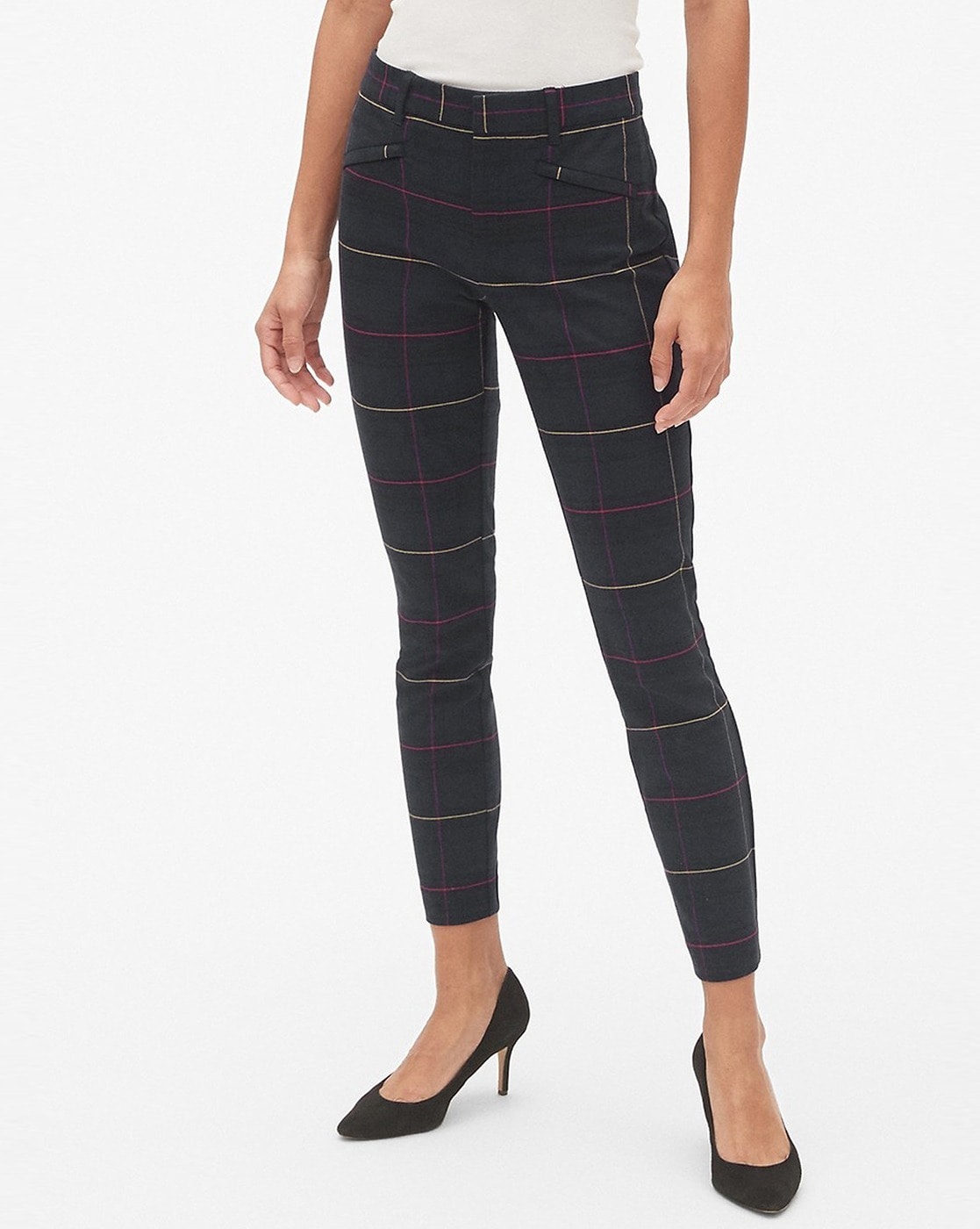 gap checked trousers