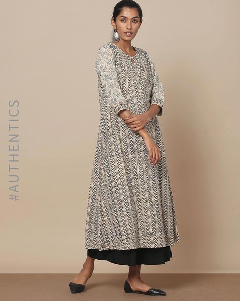 Buy Beige Blue Kurtas for Women by SWADESH Online Ajio