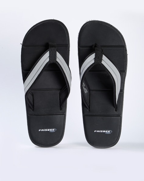 Panelled Thong Strap Flip Flops