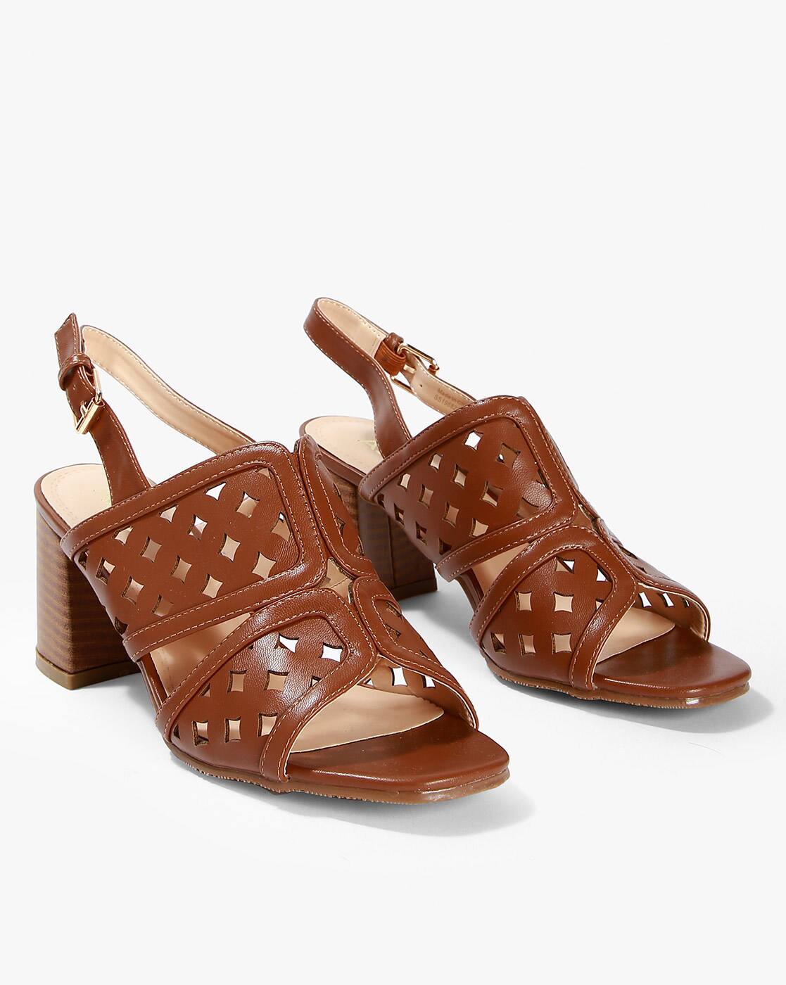 tan chunky heel sandals