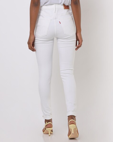 levi's high rise skinny white jeans