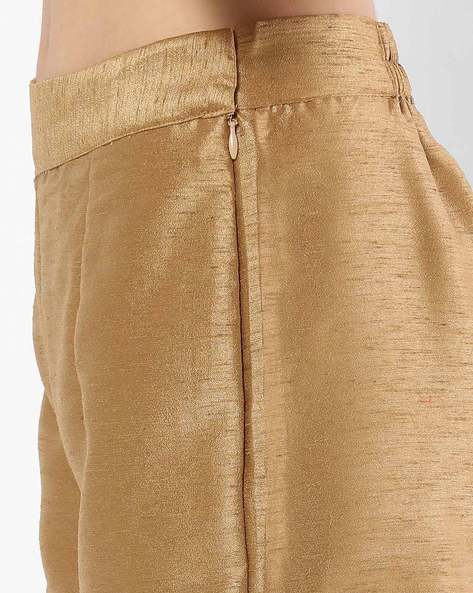 Buy Gold Silk Cigarette Pants for Women Online from India's Luxury  Designers 2024