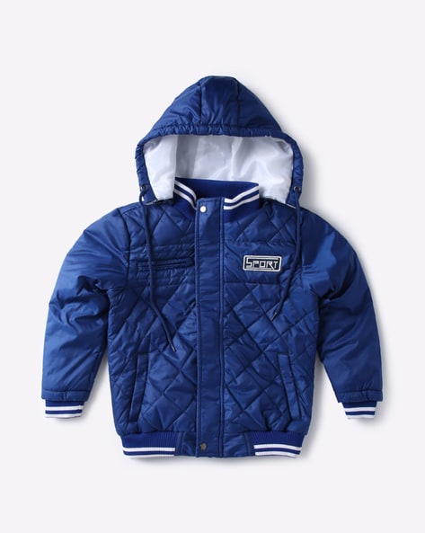 hooded quilted bomber jacket