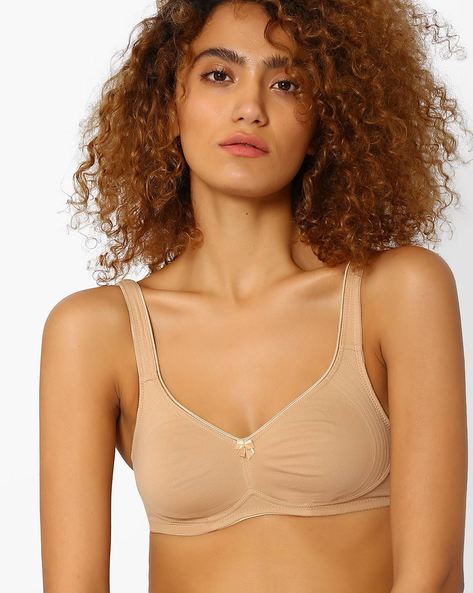 1615 Wirefree Non-Padded Super Combed Cotton Elastane Stretch Medium  Coverage Everyday Bra with Soft Adjustable Straps