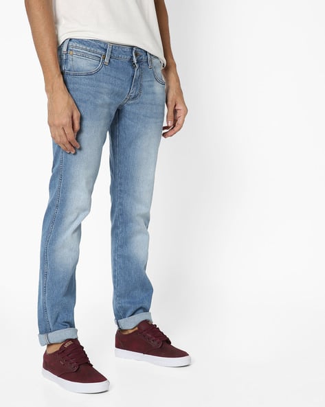 Wrangler Classic 5-Pocket Washed-out Effects Jeans Blue