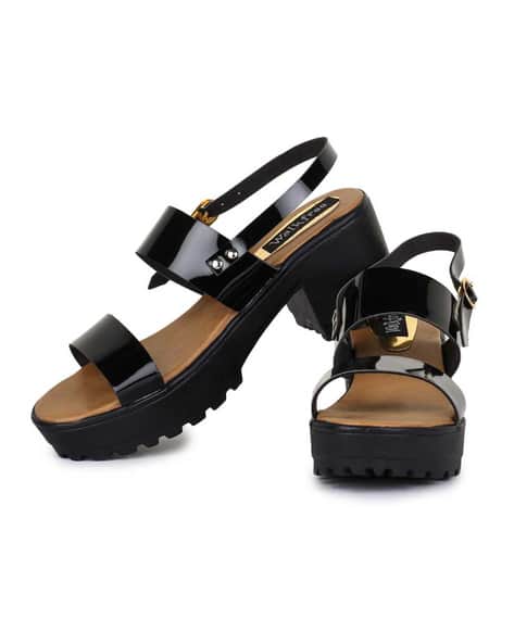 Chunky Heeled Sandals with Buckle Fastening (Image - 3)