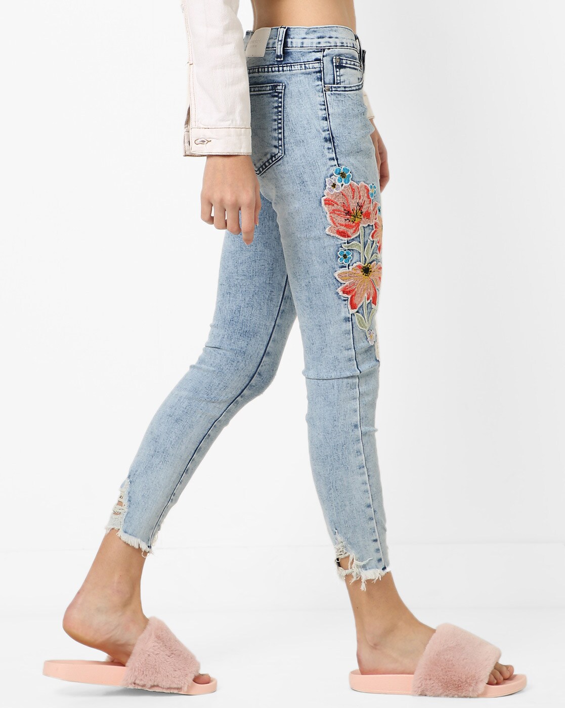 Topshop jamie embroidered on sale jeans