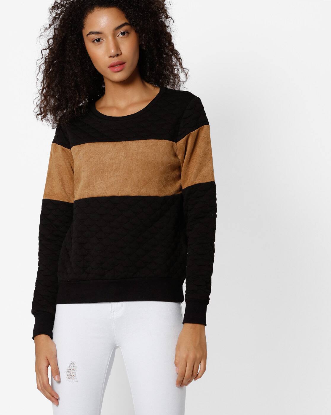 Buy Black u0026 Brown Sweatshirt u0026 Hoodies for Women by RIO Online | Ajio.com