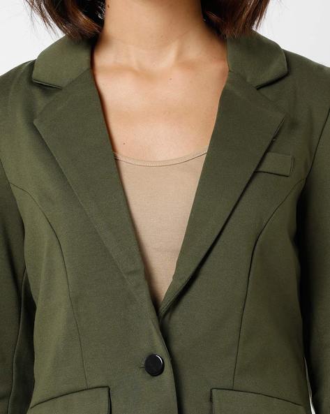 Single-Breasted Blazer with Notched Lapel