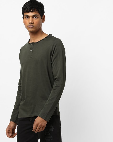 Men's Linen Henley Shirt Long Sleeve Casual Cotton Comfortable Beach T  Shirts