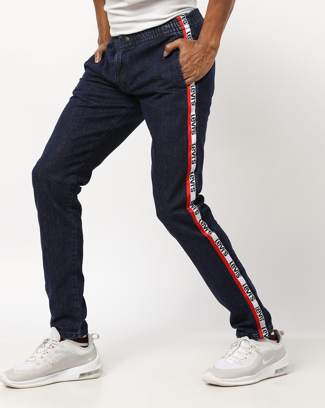 Ripped Jeans Grey Side Striped Denim Jeans for Men Online  Powerlook