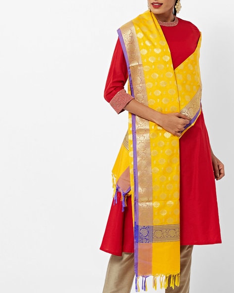 Printed Dupatta with Tasselled Border Price in India