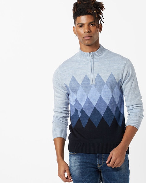 Geometric shop print sweater