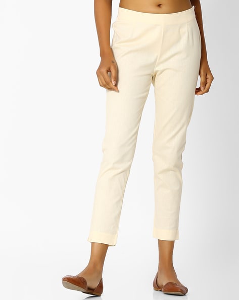 Ankle-Length Trousers with Slit Hems Price in India