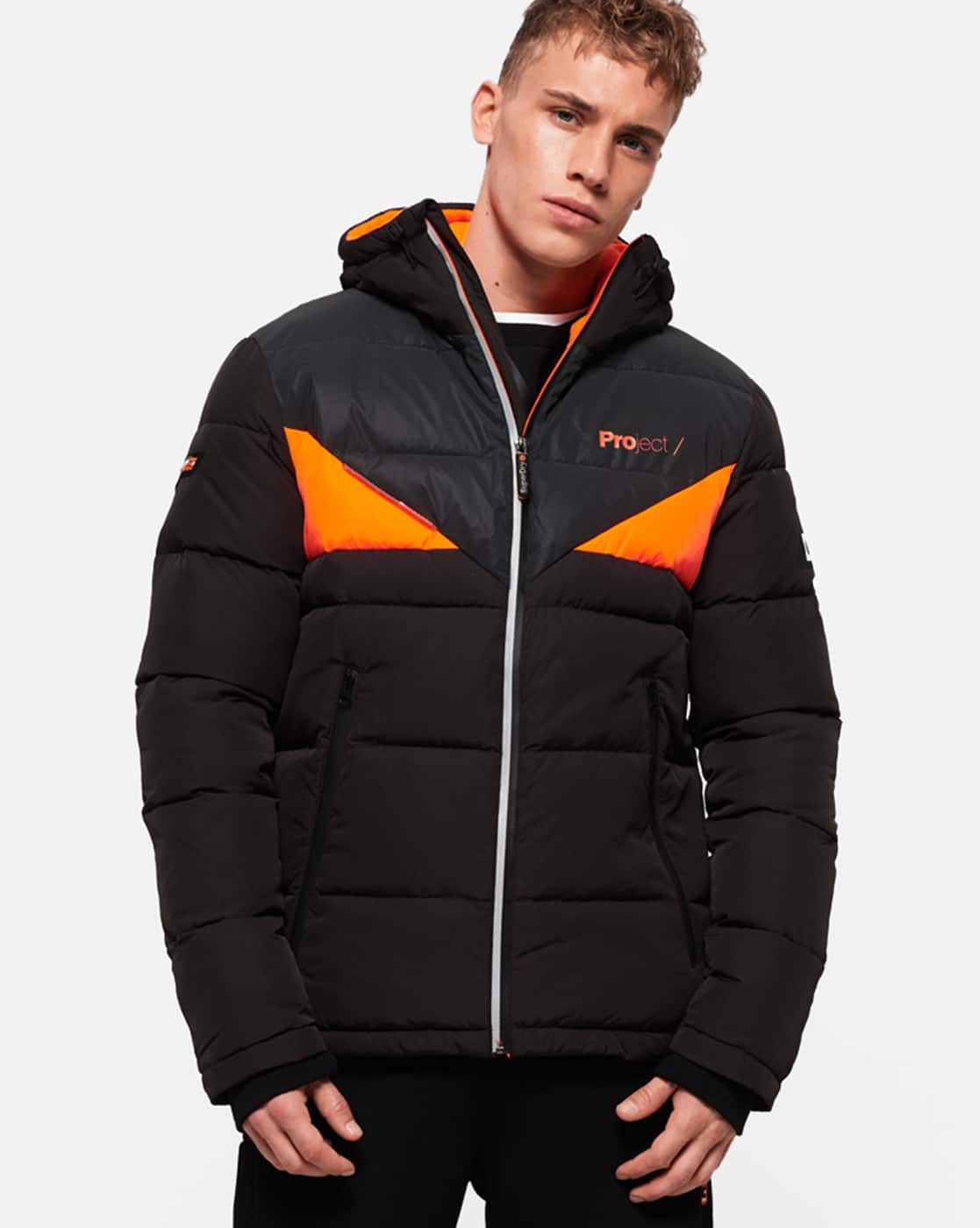 Mens Jackets Superdry Slim Snow Puffer Jacket Buy Black Jackets - Main Image