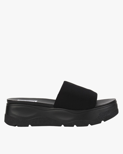 Always Chill PVC Platform Slide Sandals (Black)