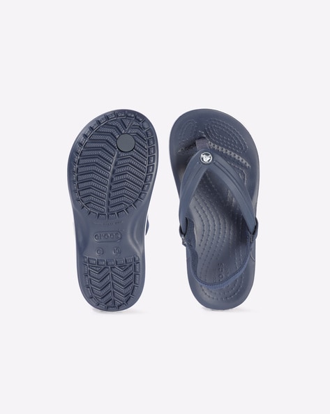 crocs navy blue flip flops