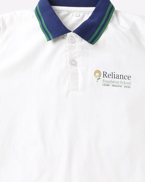 FIRST CLASS Sports T-shirt-Reliance Foundation School For Boys (White, 14)