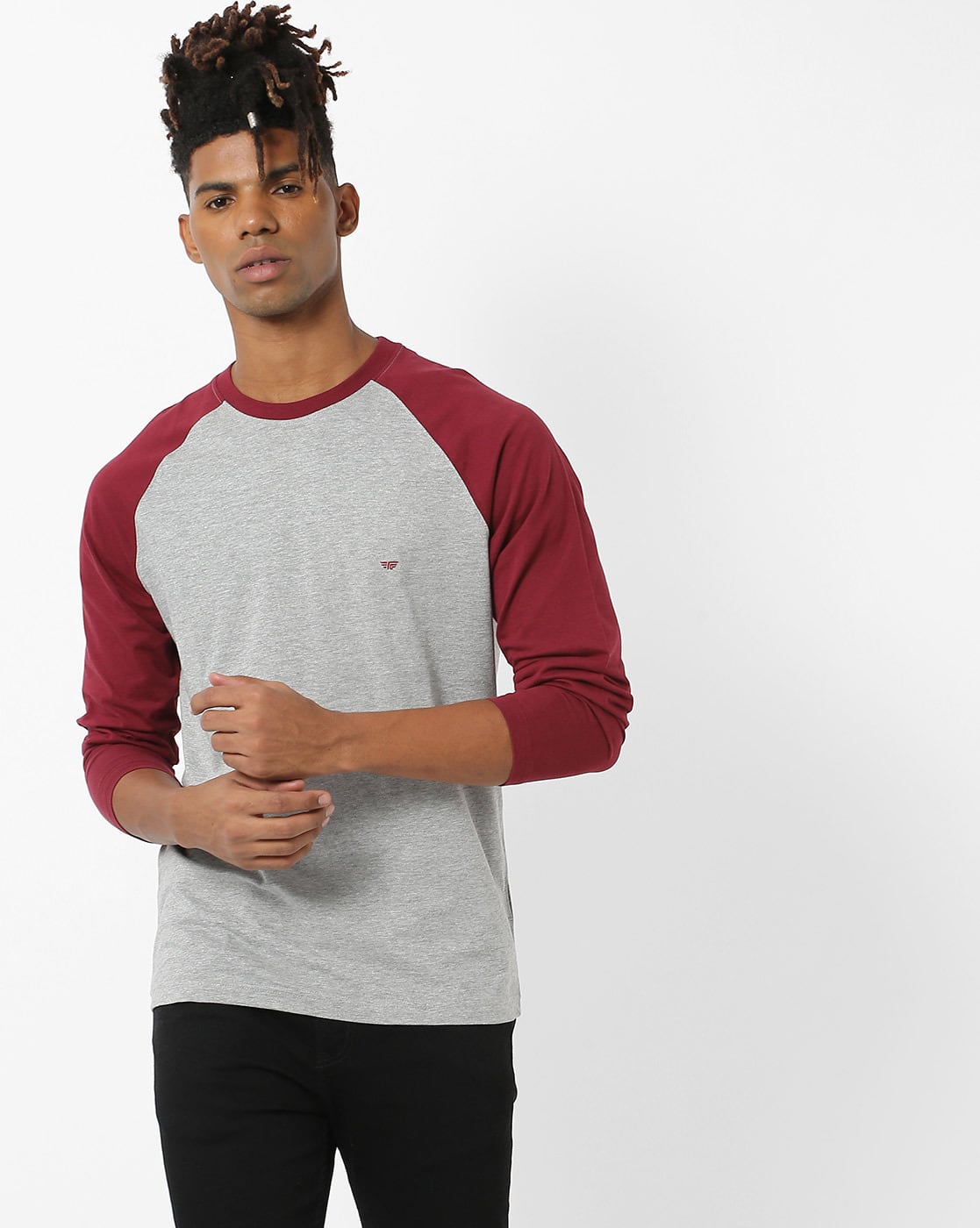 Buy Grey & Burgundy Tshirts for Men by RED TAPE Online | Ajio.com