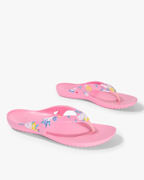 crocs floral flip flop