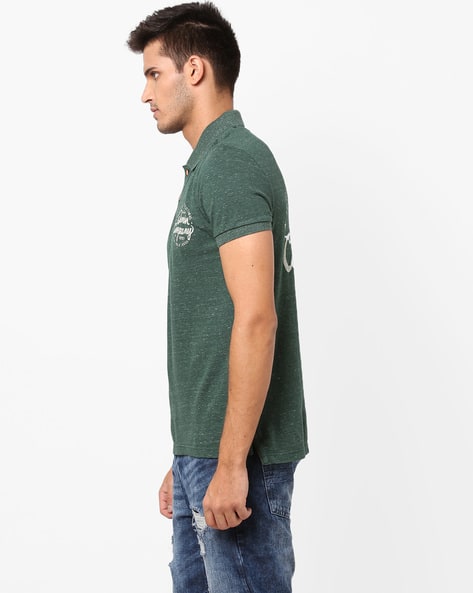 Heathered Brand Print Polo T-shirt (Image - 3)