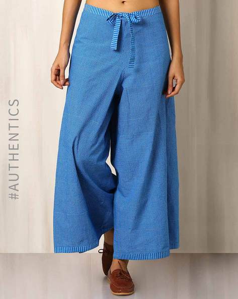 GANPATI Loose Fit Flared Wide Leg Palazzo Pants for Women Black SIZE (34 TO  46)