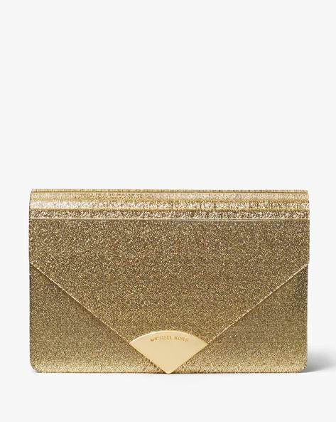 Buy Michael Kors Barbara Shimmery Envelope Clutch | Gold Color Women | AJIO  LUXE